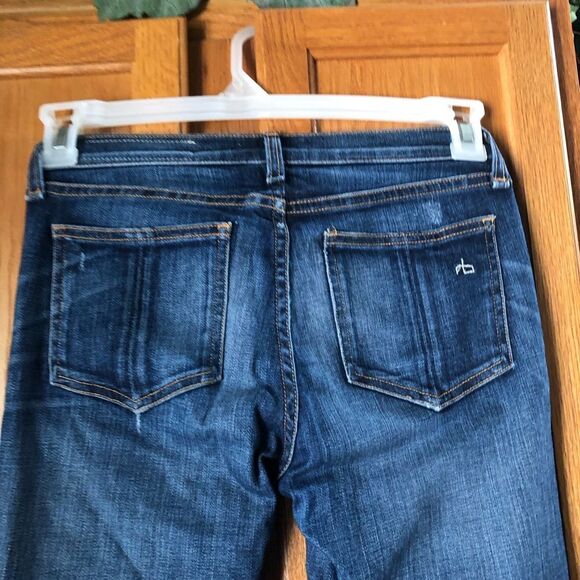 Rag & Bone Intermix Capri Crop Distressed Skinny Jeans Dest Chester Wash Size 25 - Picture 8 of 13